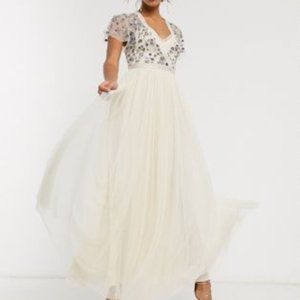 ASOS Needle & Thread Embellished with Tulle Maxi